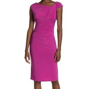 🎆 BLACK FRIDAY DEAL 🎆 BAILEY BLUE Sz Lg Faux Wrap Scuba Crepe Dress